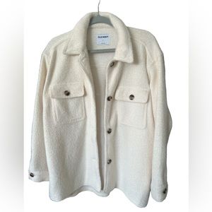 Women’s Plush Shacket in Ivory Pearl